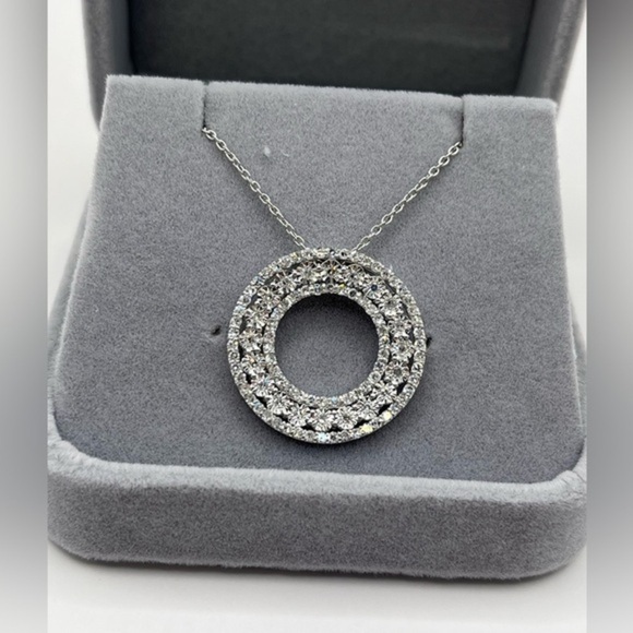 Jewelry - 1.00 CT Lab Diamond Round Sterling Silver Necklace Pendant